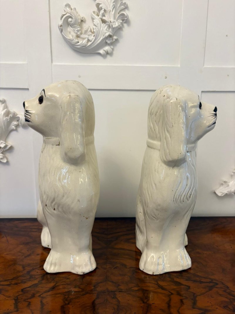 Large Pair of Antique Victorian Quality Staffordshire Dogs